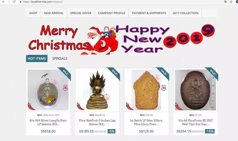 专卖佛教用品的新加坡网站，在做圣诞节促销